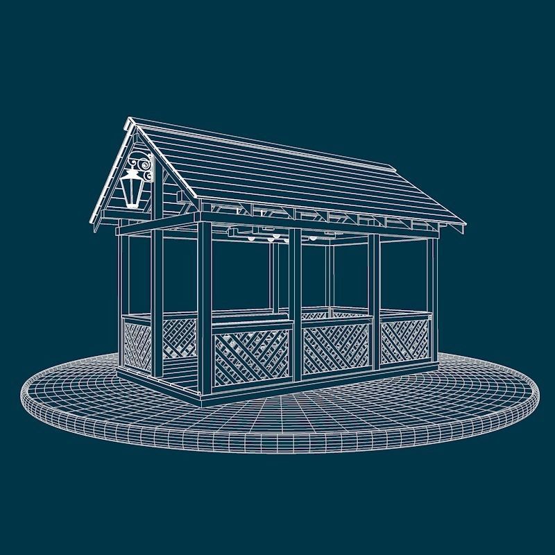 Arbor construction 3D model_4