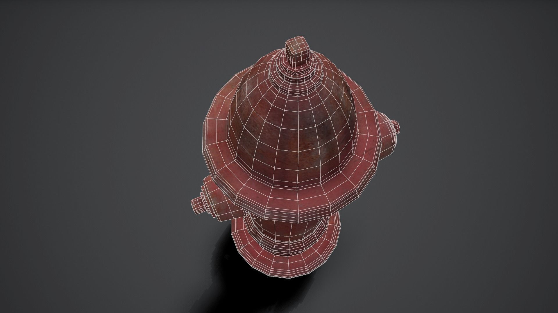 Street Hydrant Low-poly 3D model_6