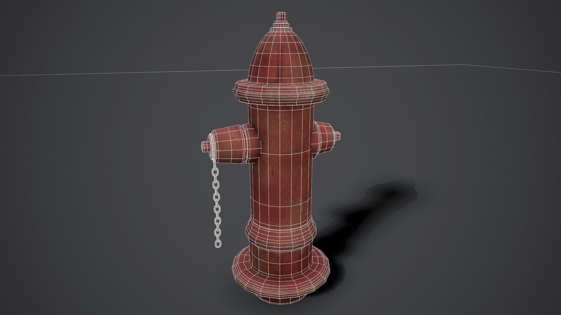 Street Hydrant Low-poly 3D model_4