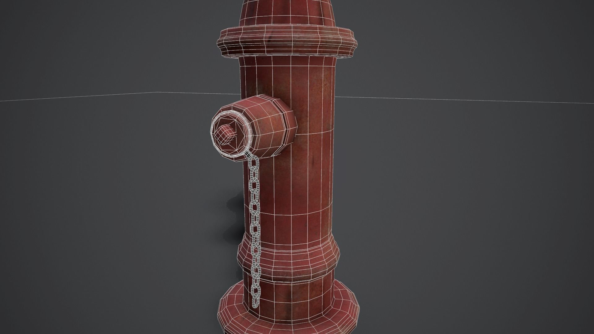 Street Hydrant Low-poly 3D model_5