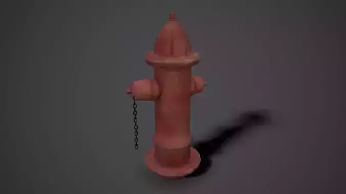 Street Hydrant Low-poly 3D model