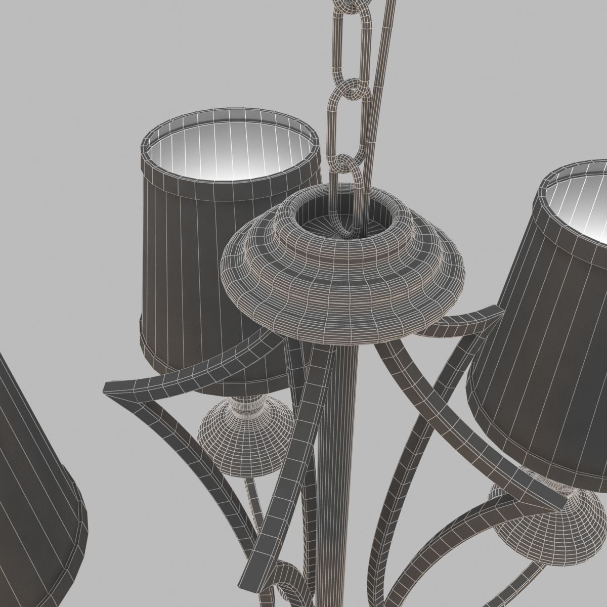 Classic Iron Chandelier 3D model_4