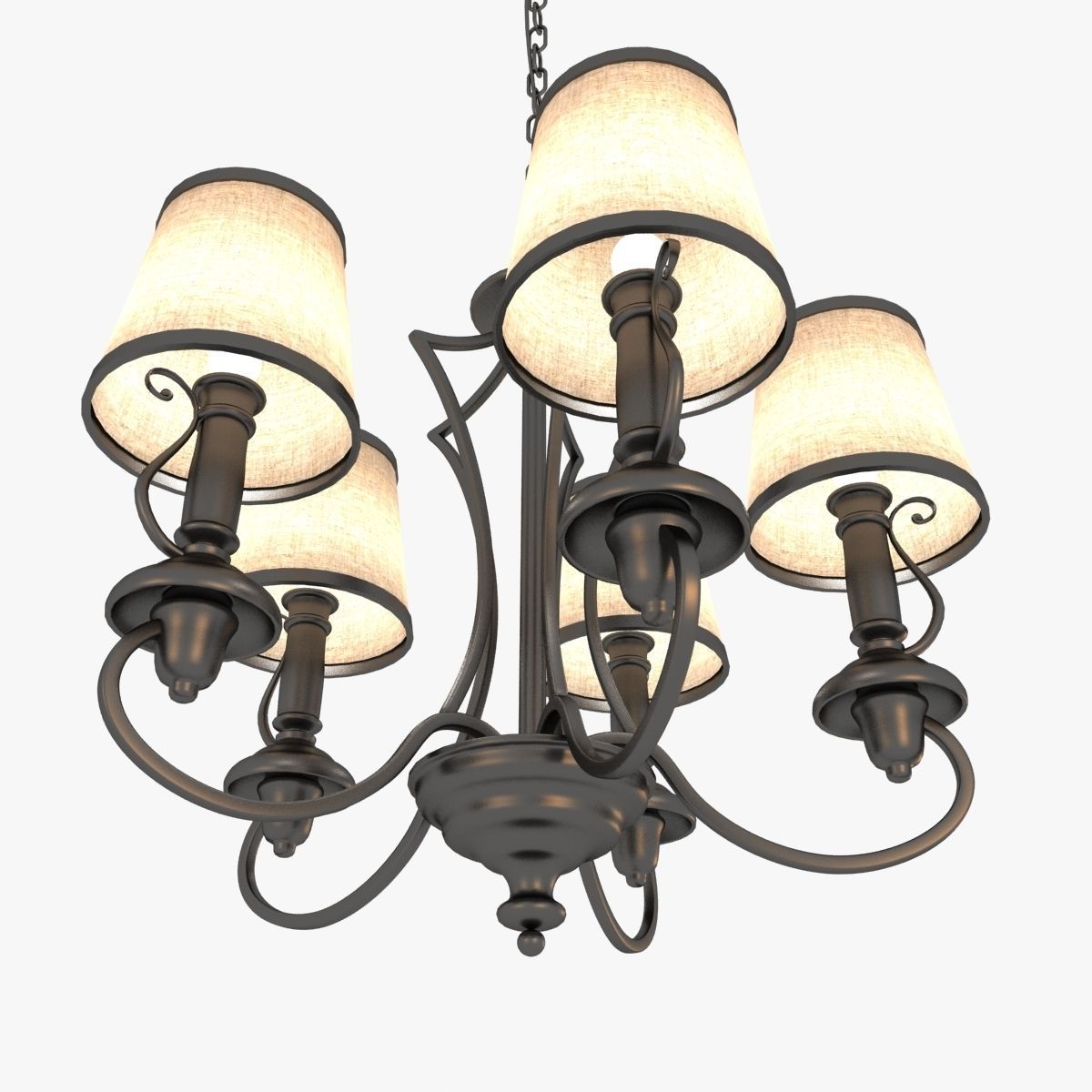 Classic Iron Chandelier 3D model_6