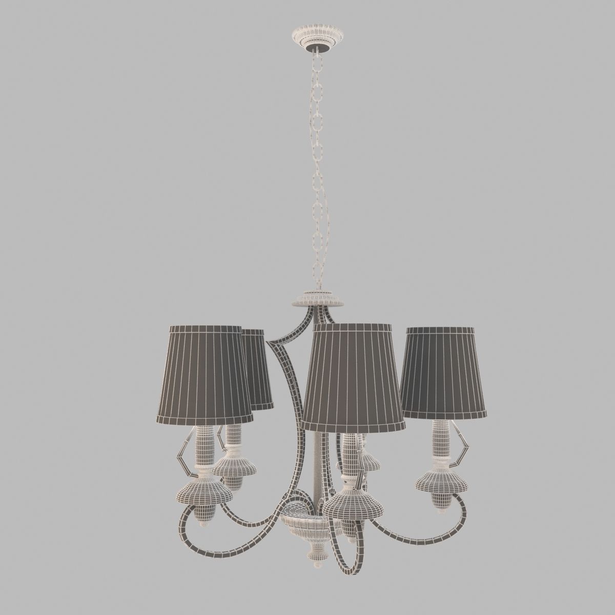 Classic Iron Chandelier 3D model_1