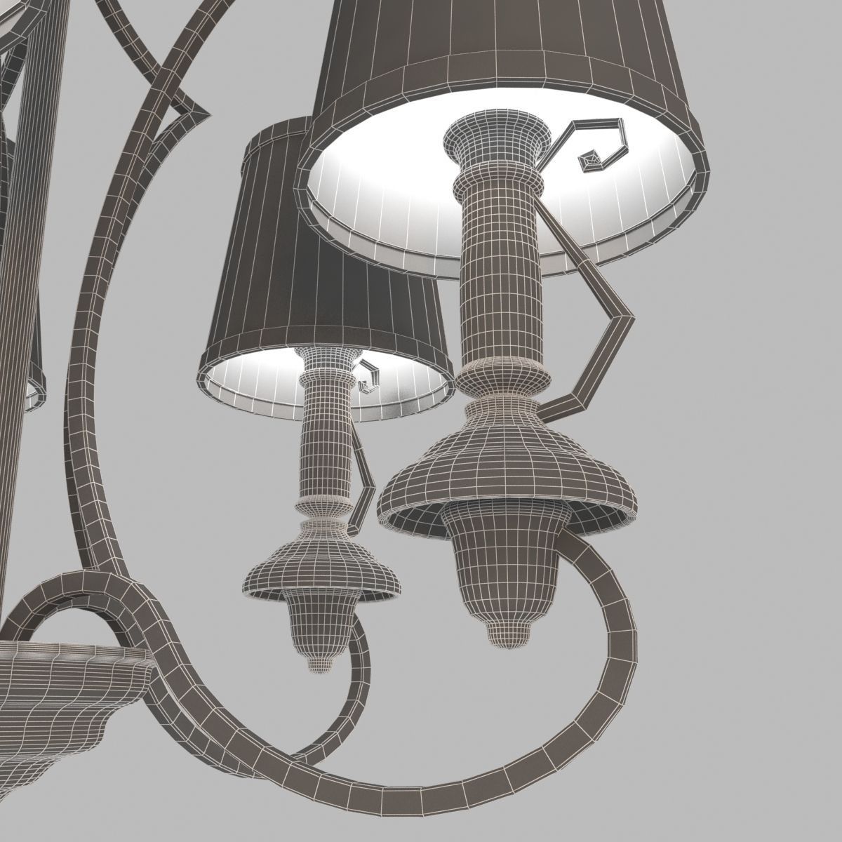 Classic Iron Chandelier 3D model_10