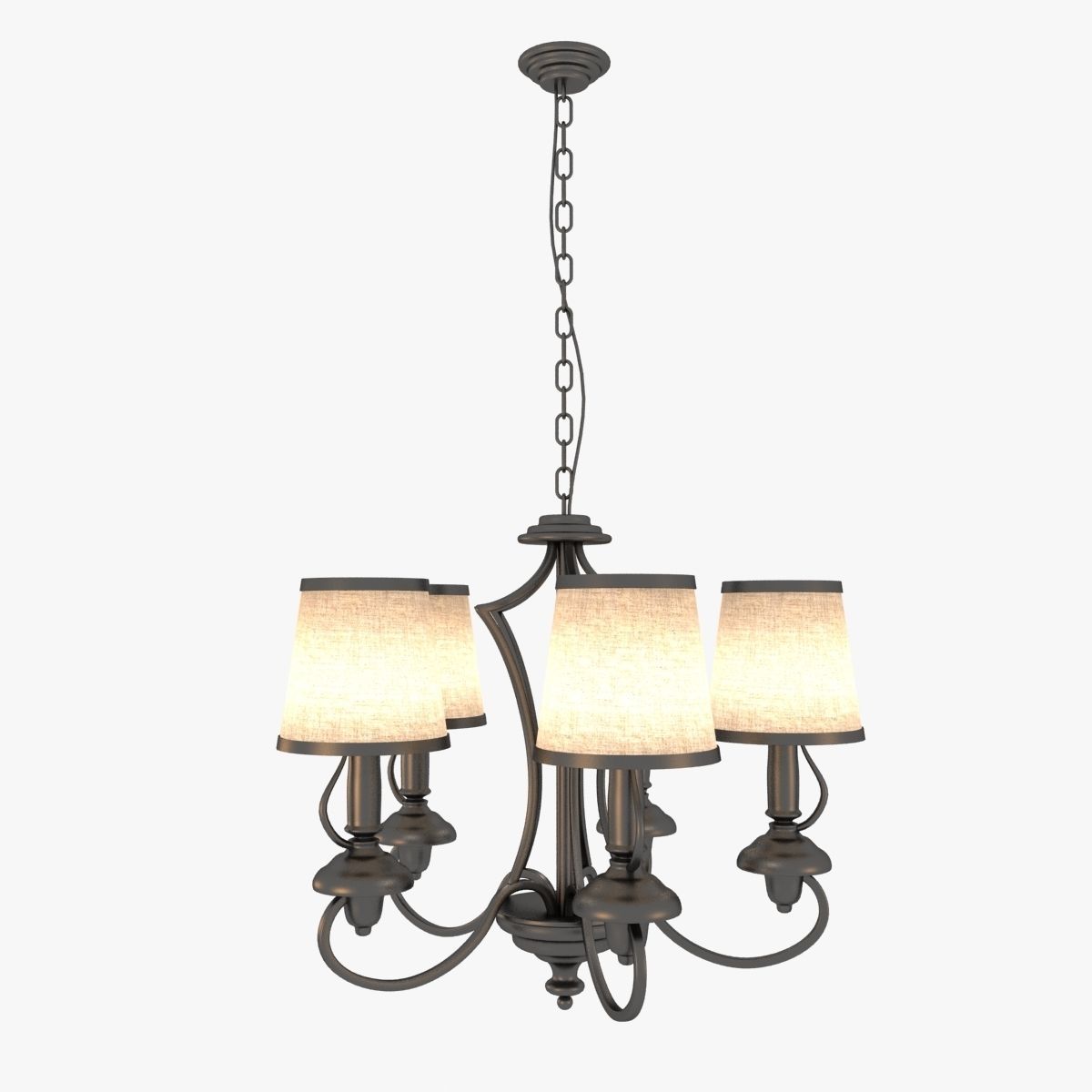 Classic Iron Chandelier 3D model_2