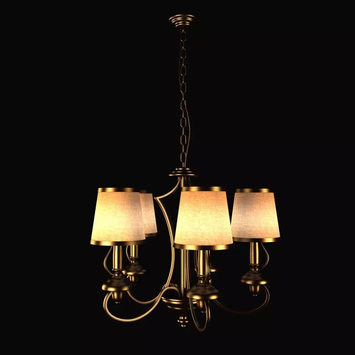 Classic Iron Chandelier 3D model_0