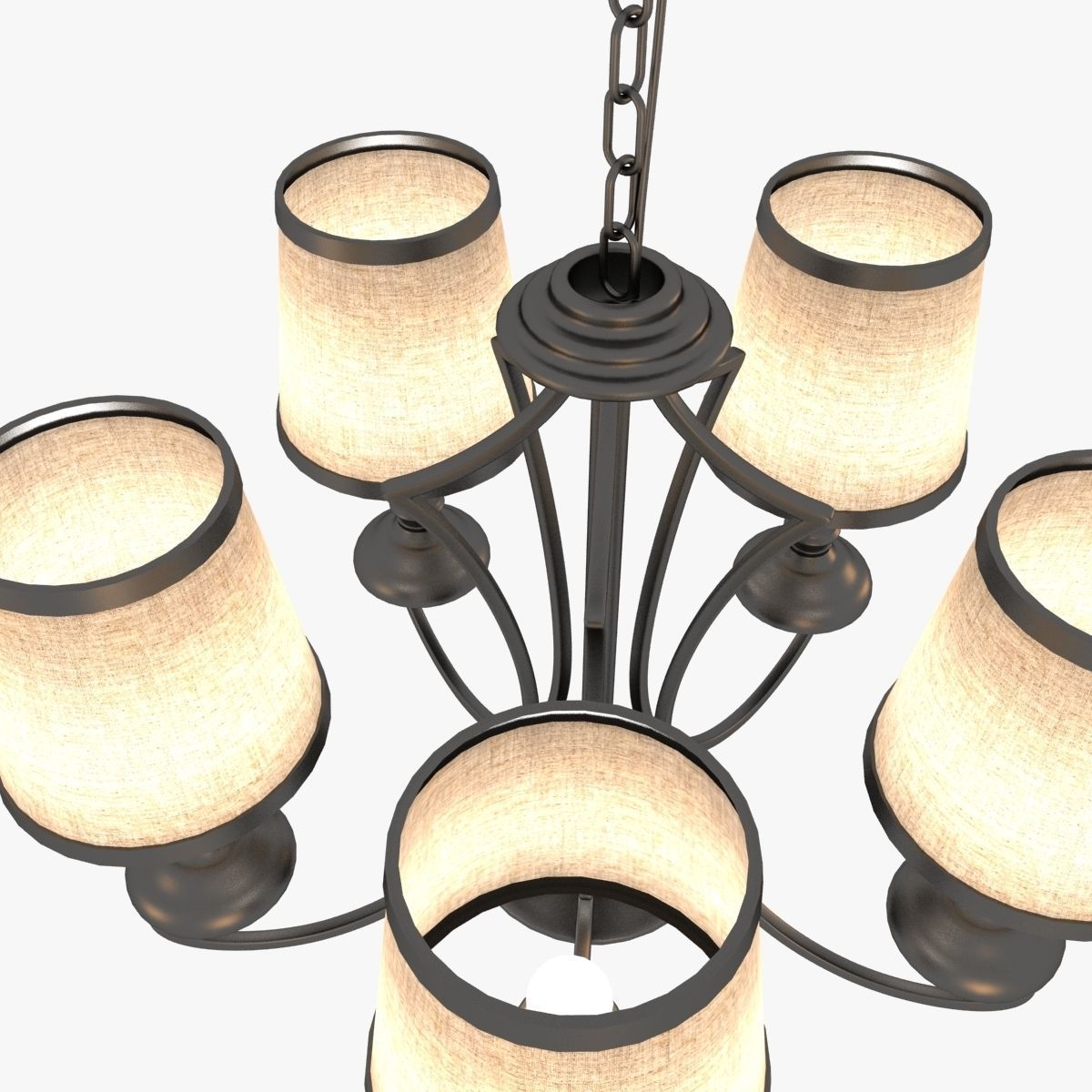 Classic Iron Chandelier 3D model_5