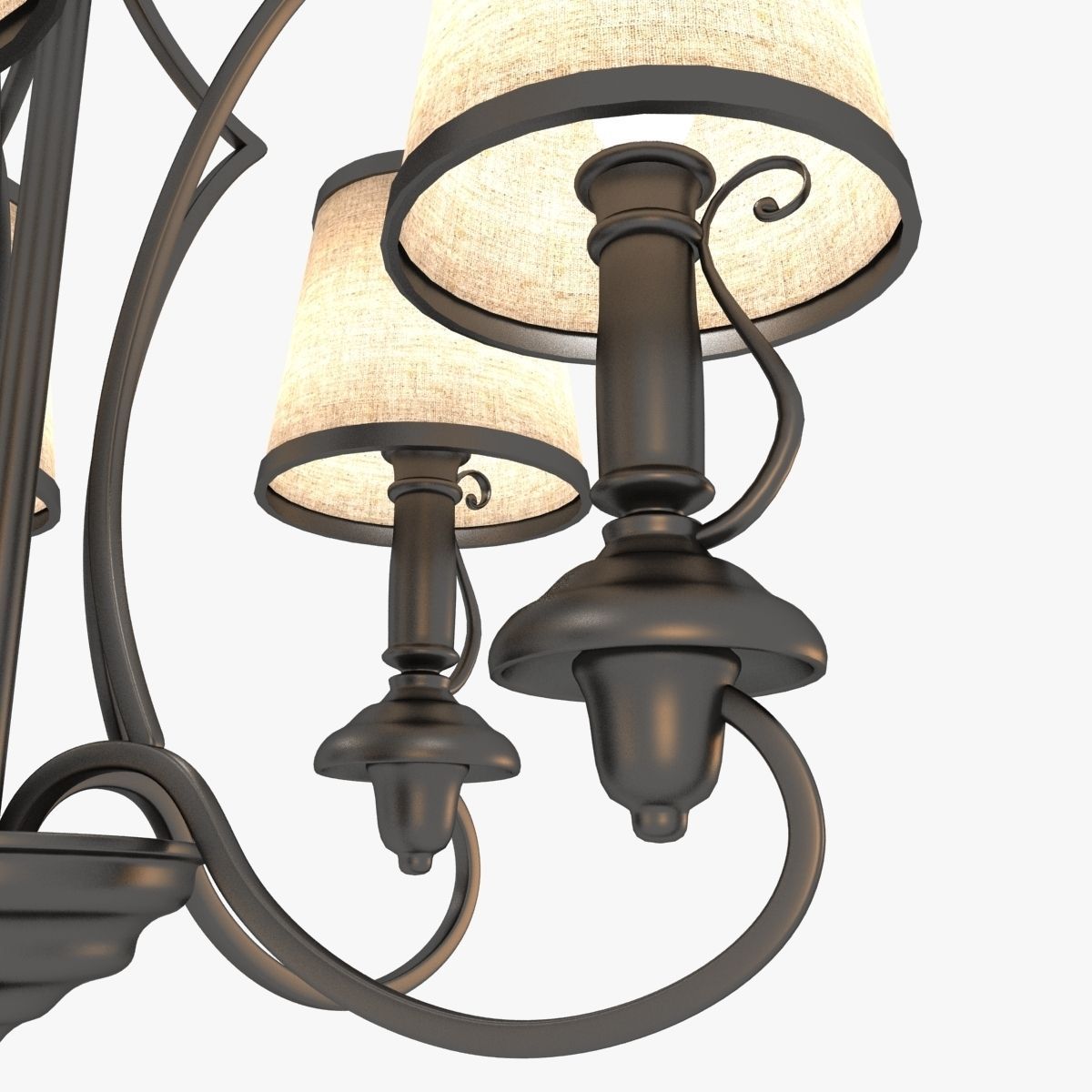 Classic Iron Chandelier 3D model_9
