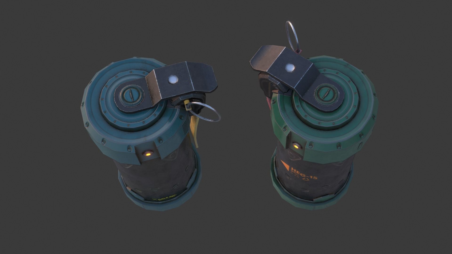 Grenade Game-Ready launcher Low-poly 3D model_5