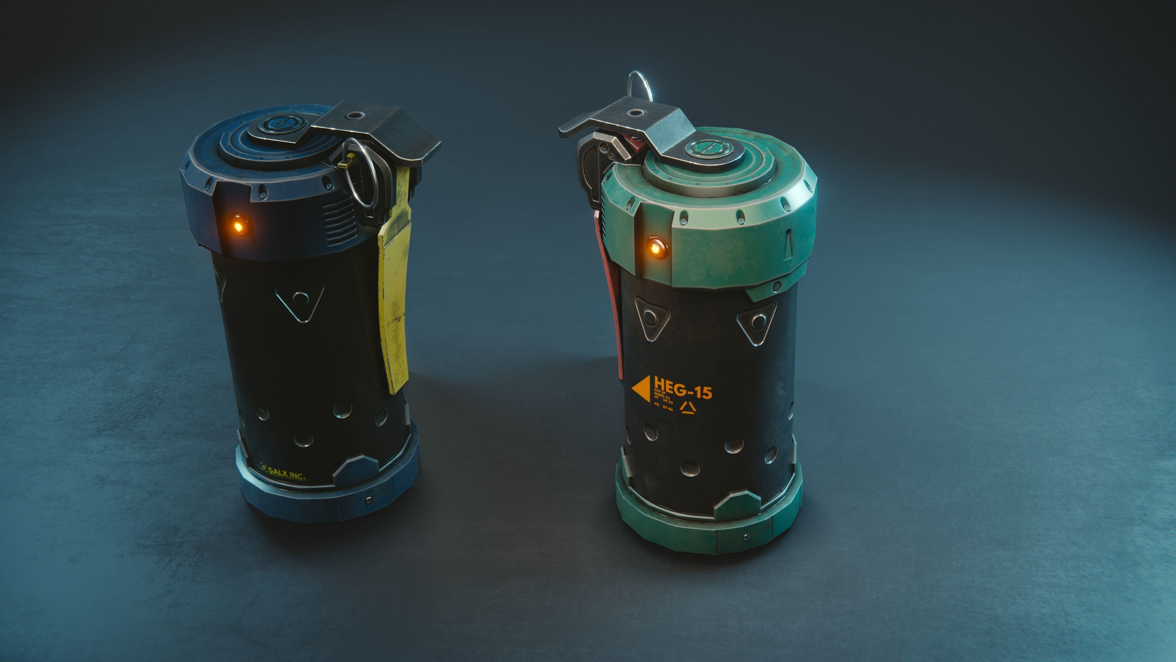 Grenade Game-Ready launcher Low-poly 3D model_2