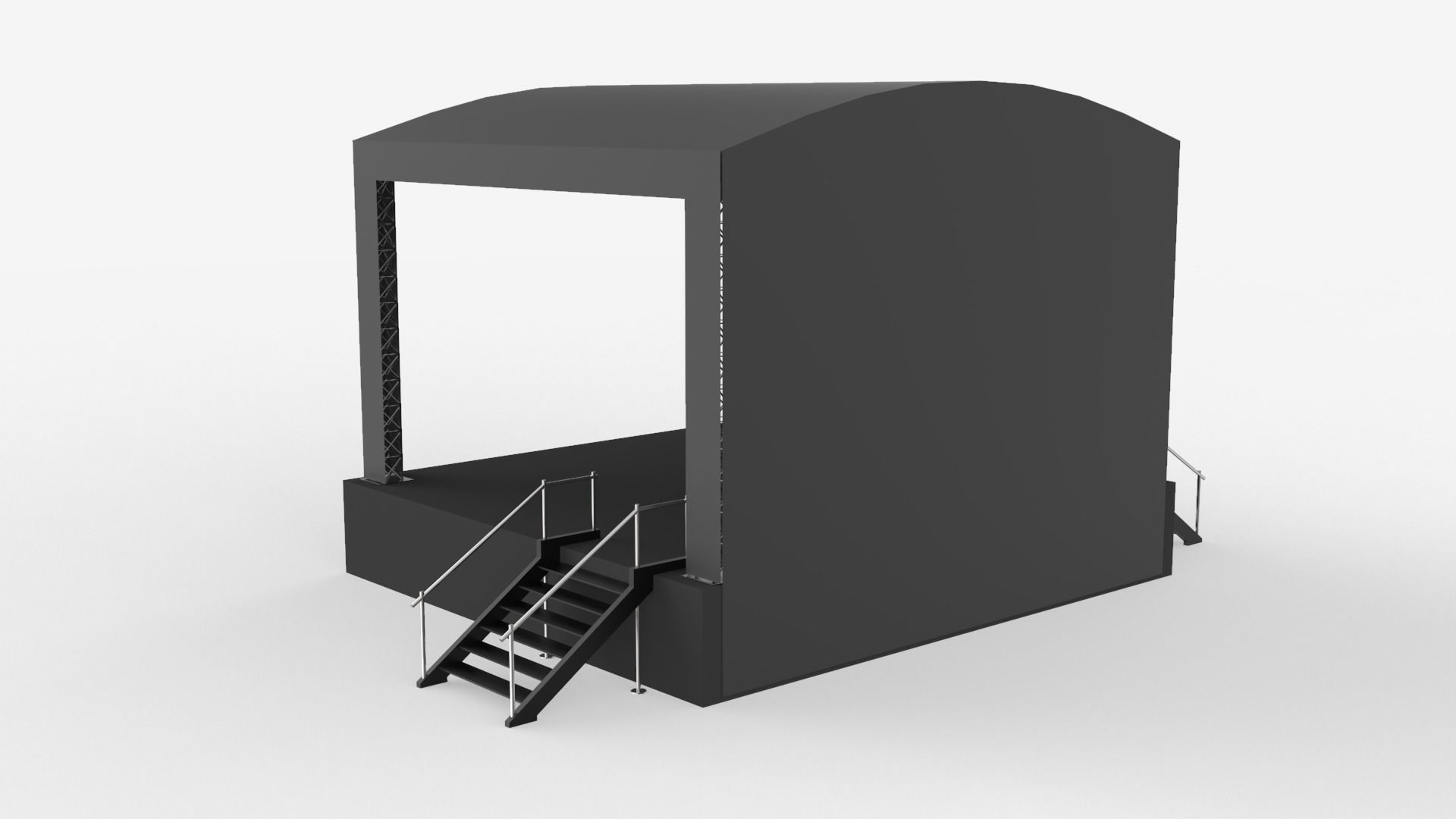 Music Stage Platform with Stairs 3D model_5