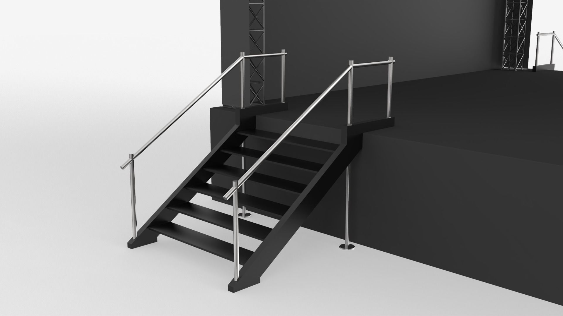 Music Stage Platform with Stairs 3D model_8