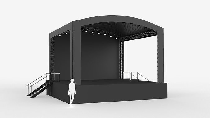 Music Stage Platform with Stairs 3D model