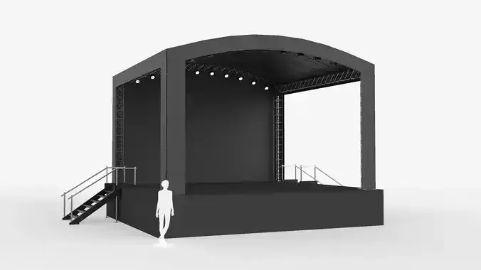 Music Stage Platform with Stairs 3D model