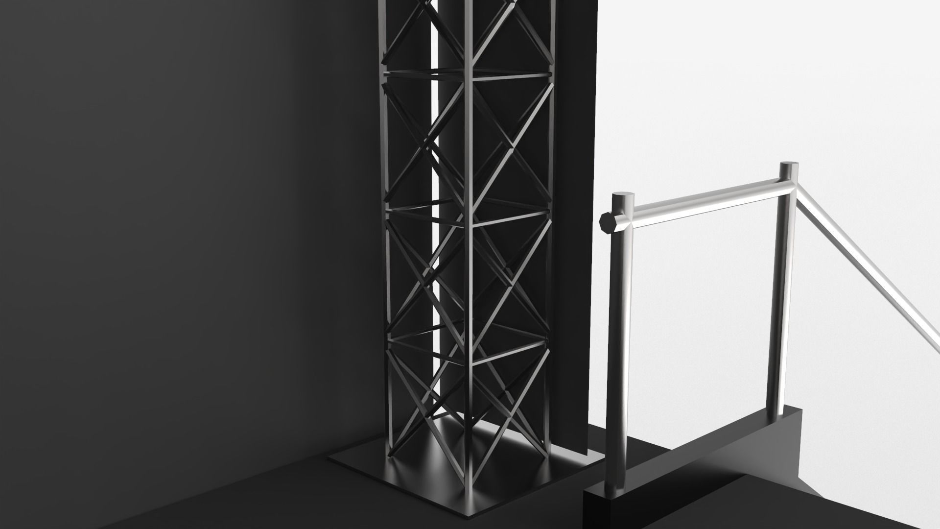 Music Stage Platform with Stairs 3D model_9