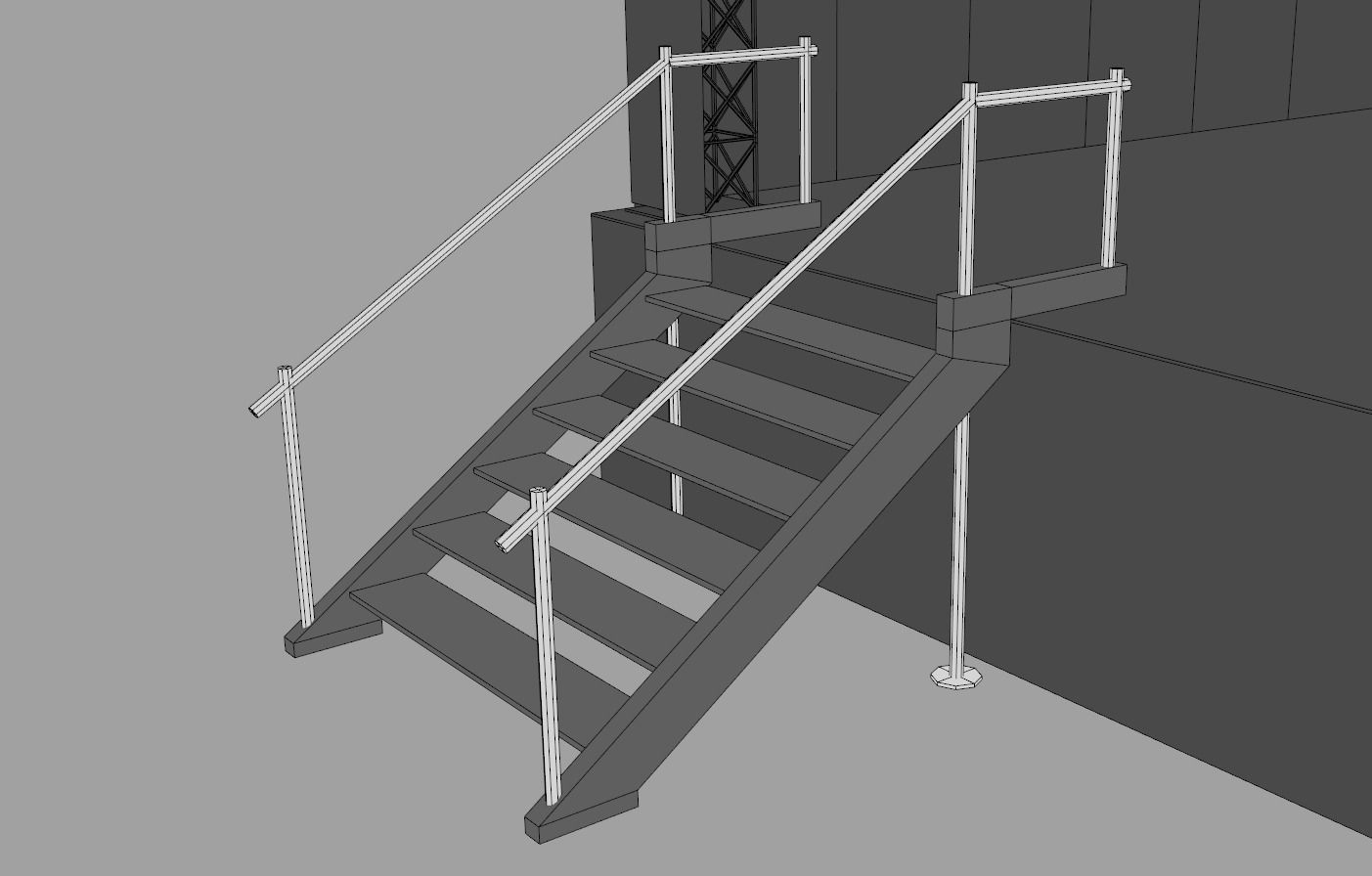 Music Stage Platform with Stairs 3D model_11