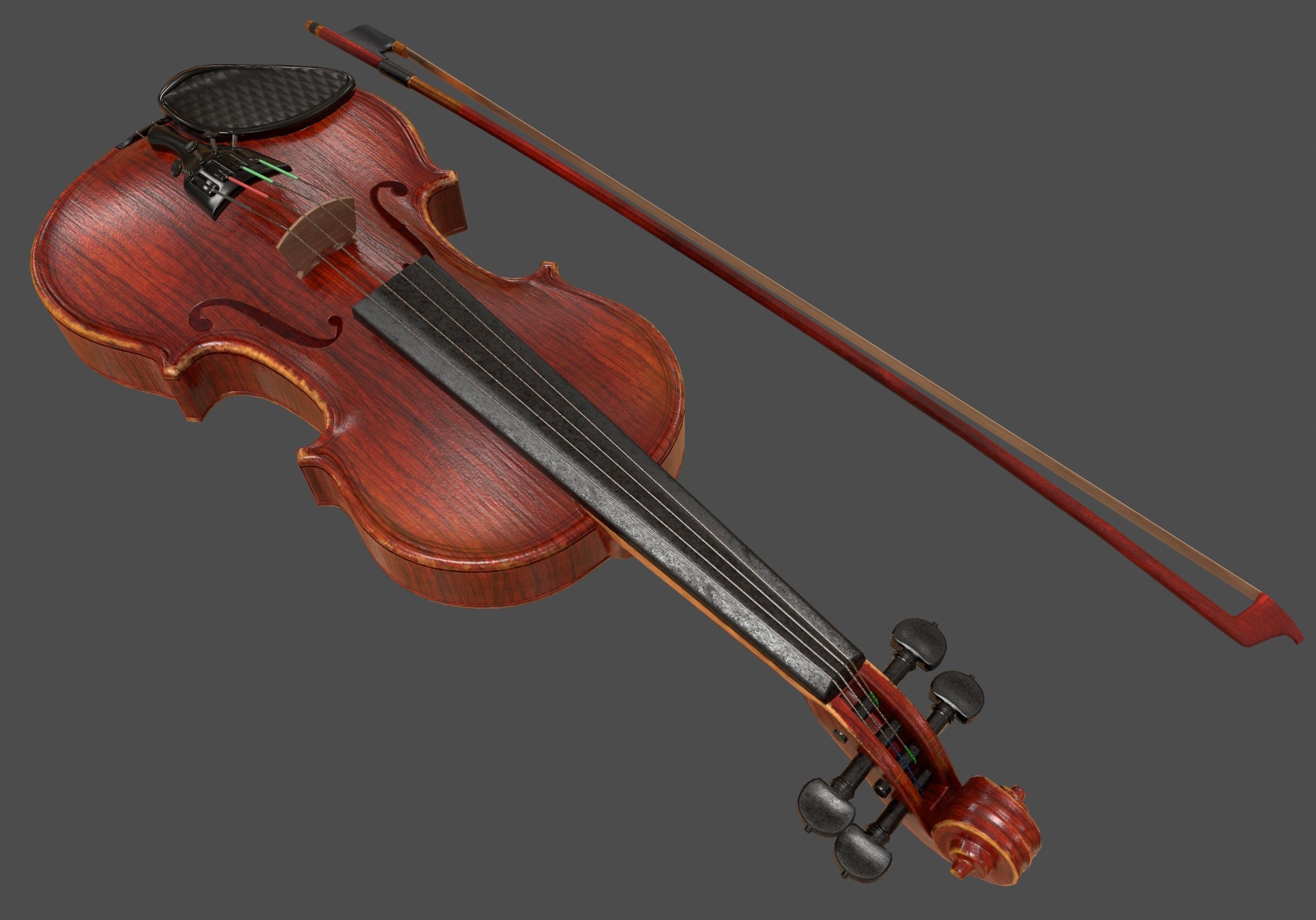 Viola and Bow - Low Poly Low-poly 3D model_14