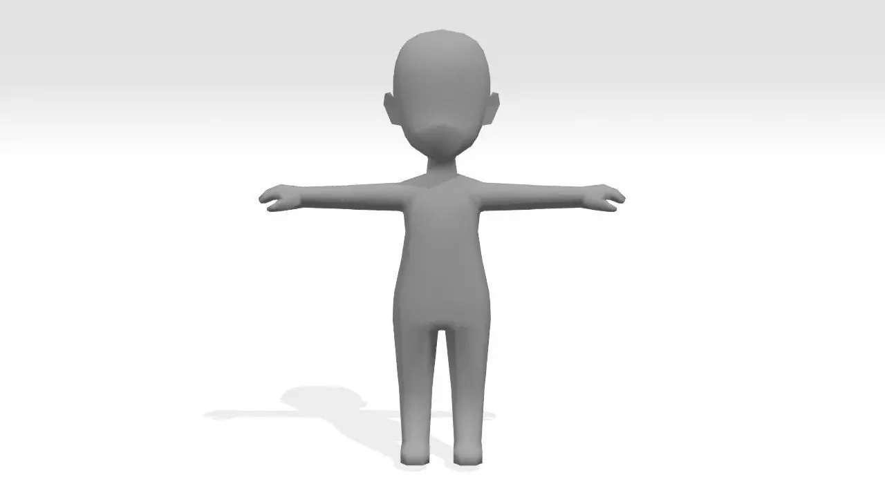Low Poly Character Base Mesh  Low-poly 3D model_0