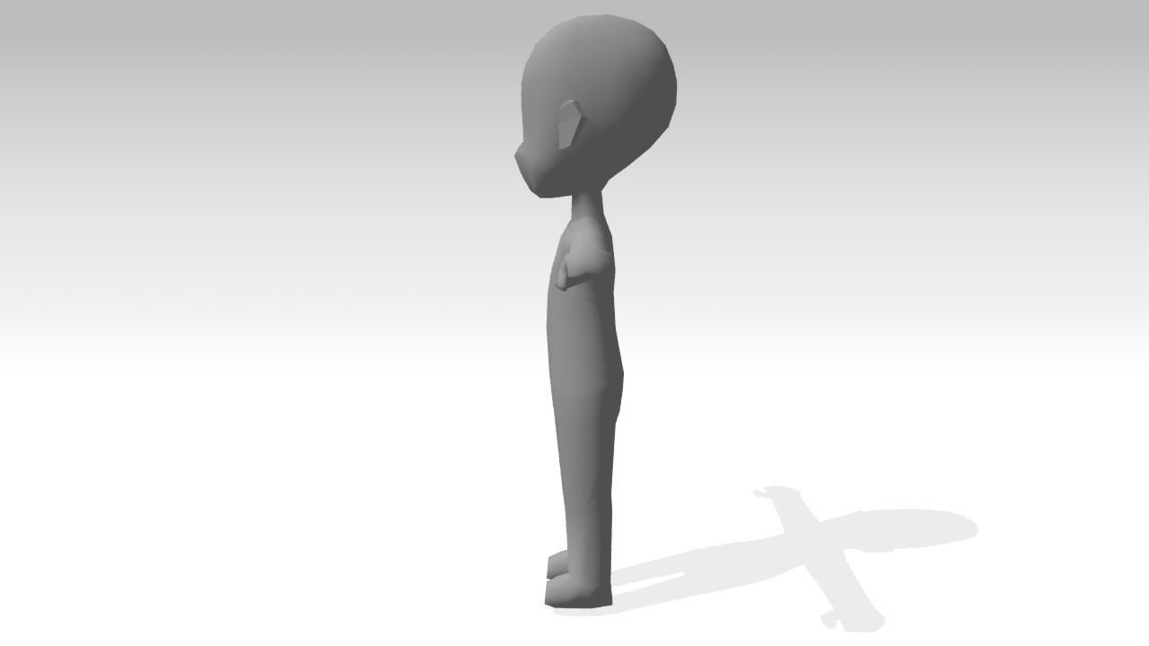 Low Poly Character Base Mesh  Low-poly 3D model_4