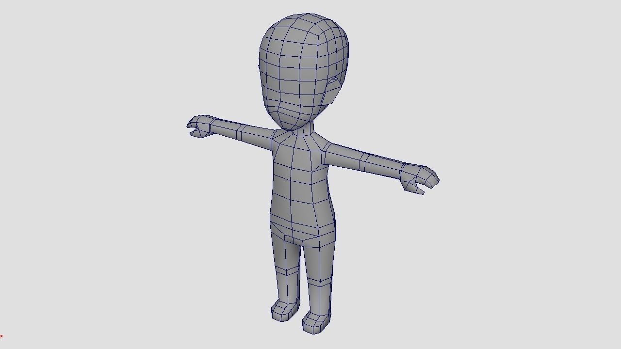 Low Poly Character Base Mesh  Low-poly 3D model_3