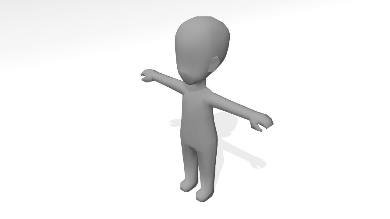 Low Poly Character Base Mesh  Low-poly 3D model_1