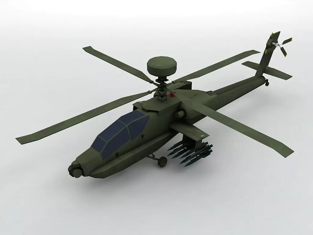 AH 64D Helicopter  -1 Low-poly 3D model_0