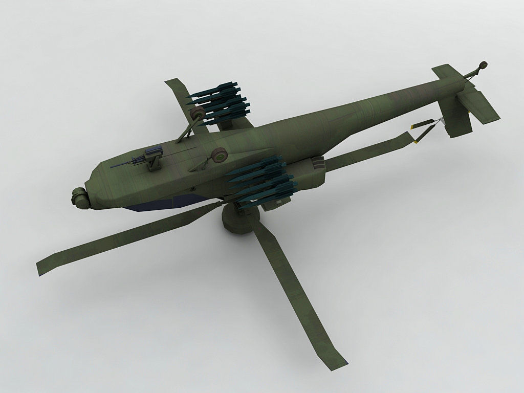 AH 64D Helicopter  -1 Low-poly 3D model_1
