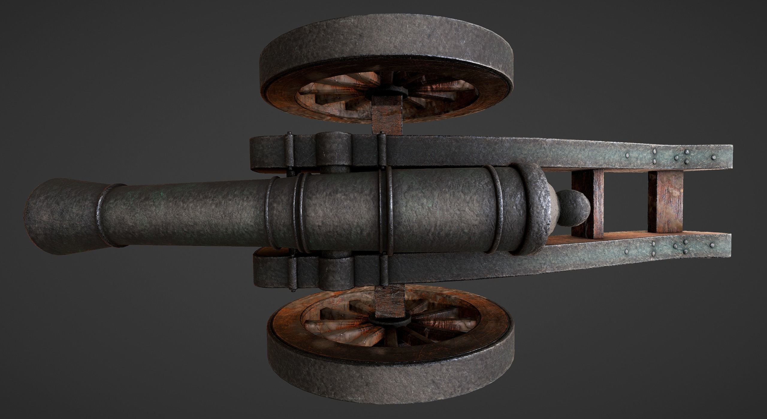 Cannon - Low Poly old Low-poly 3D model_38