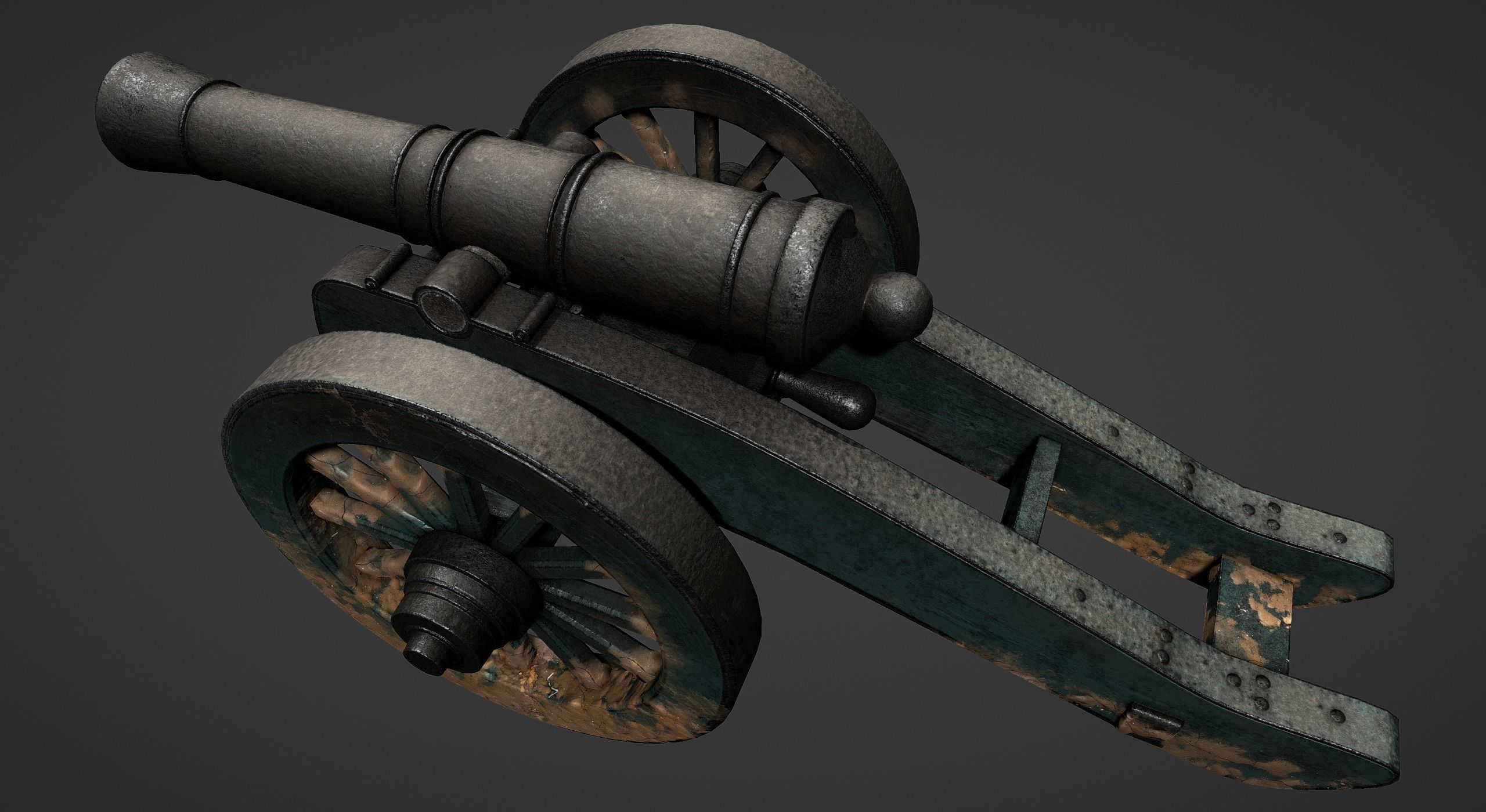 Cannon - Low Poly old Low-poly 3D model_21