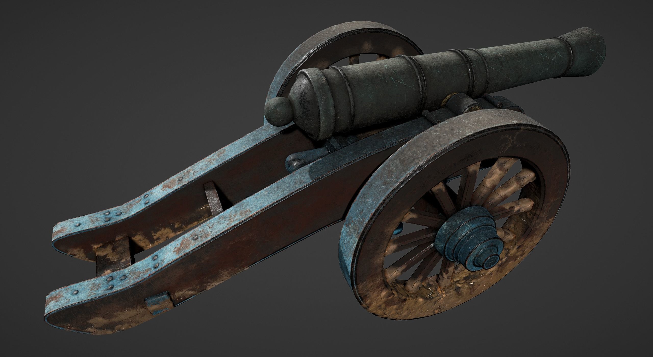 Cannon - Low Poly old Low-poly 3D model_54
