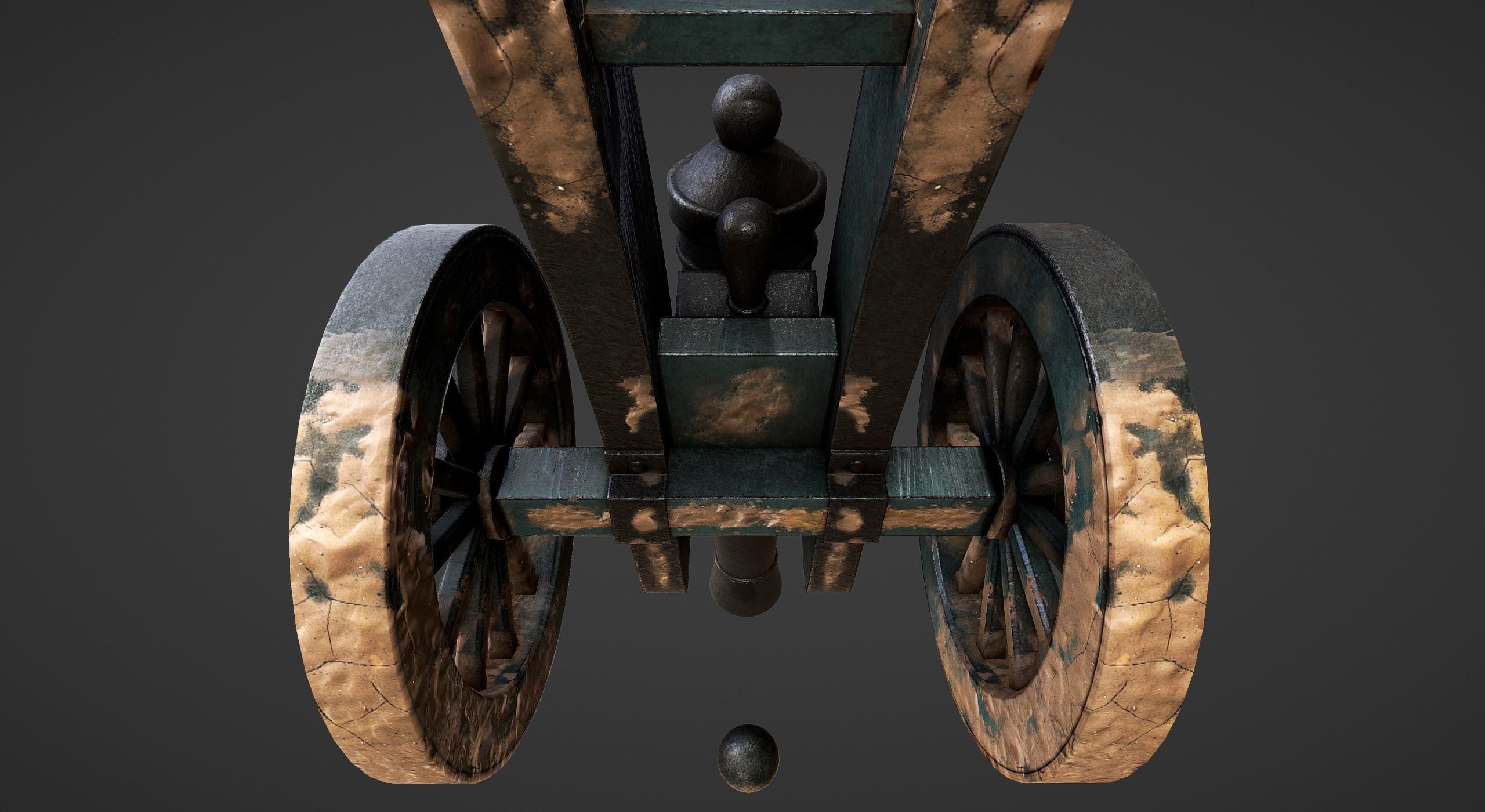 Cannon - Low Poly old Low-poly 3D model_28