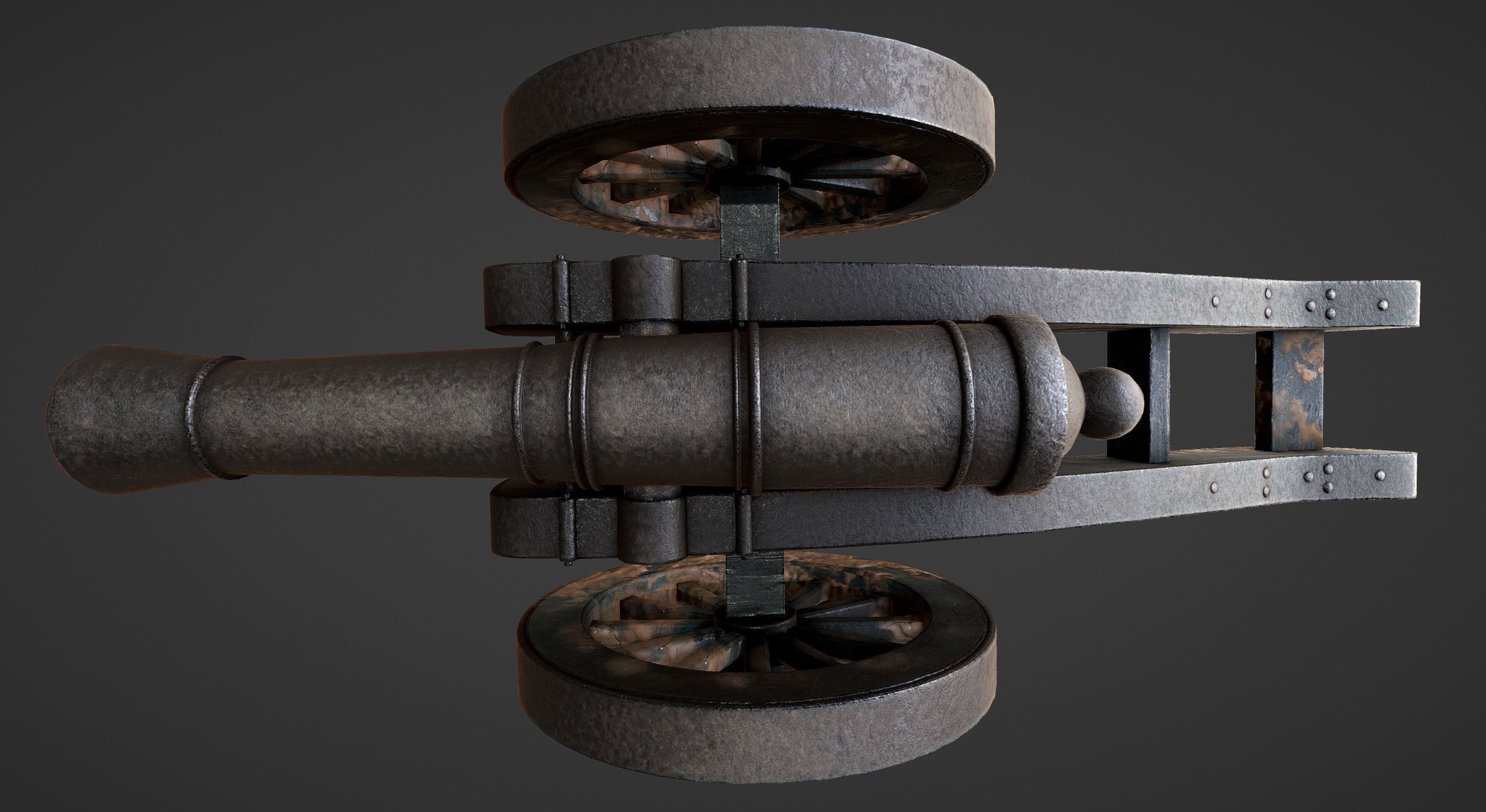 Cannon - Low Poly old Low-poly 3D model_45