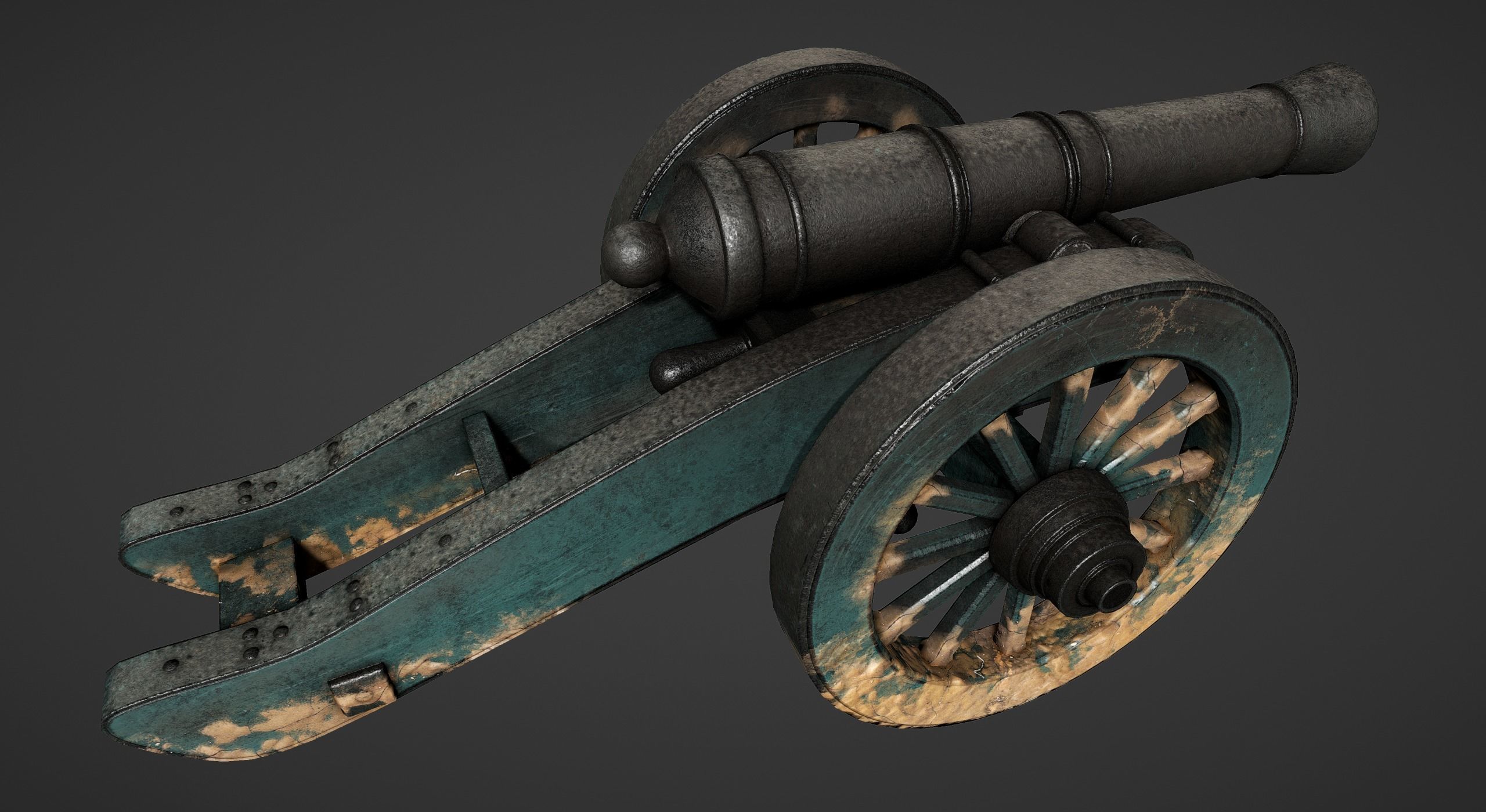 Cannon - Low Poly old Low-poly 3D model_50