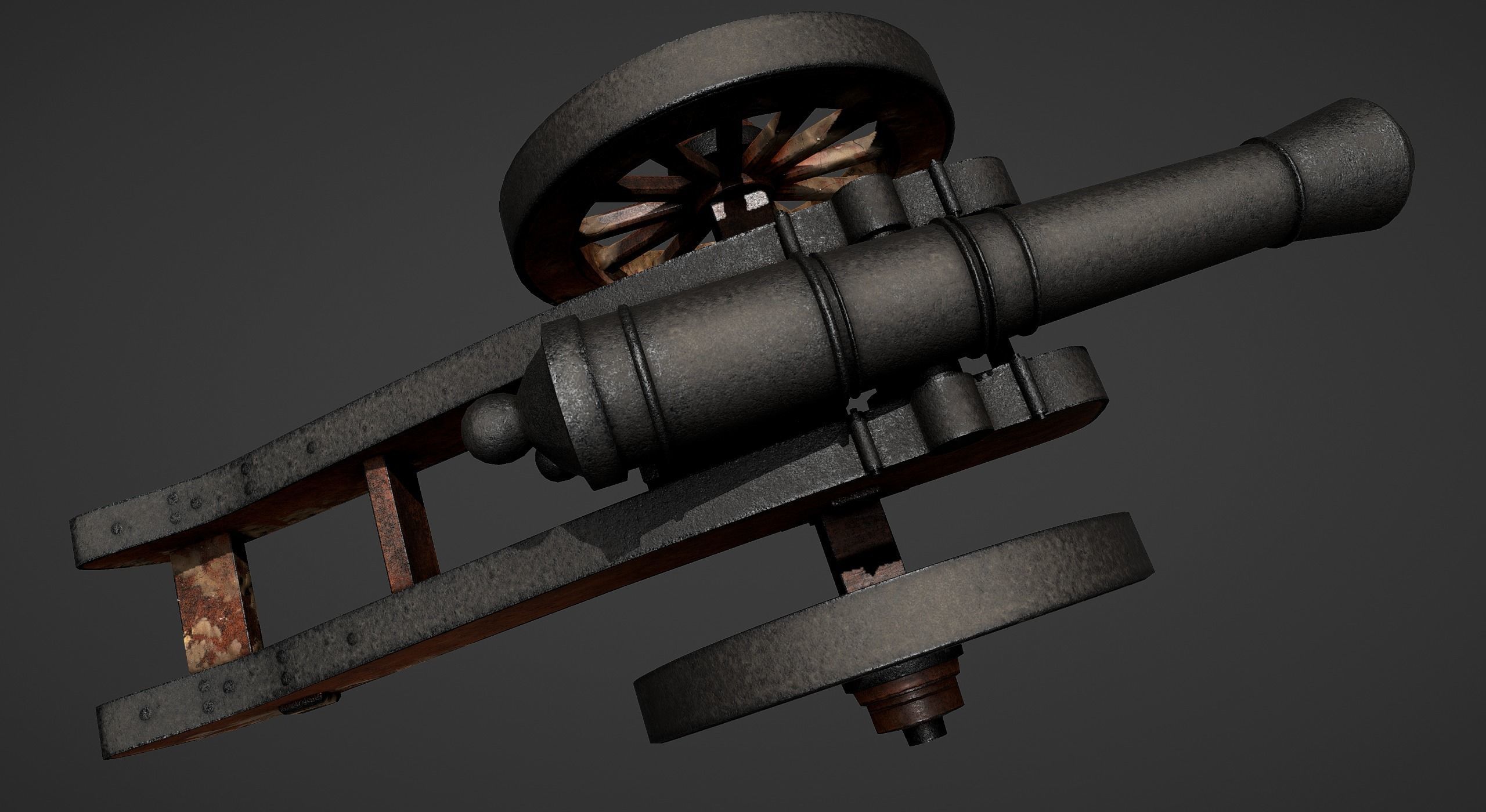 Cannon - Low Poly old Low-poly 3D model_47