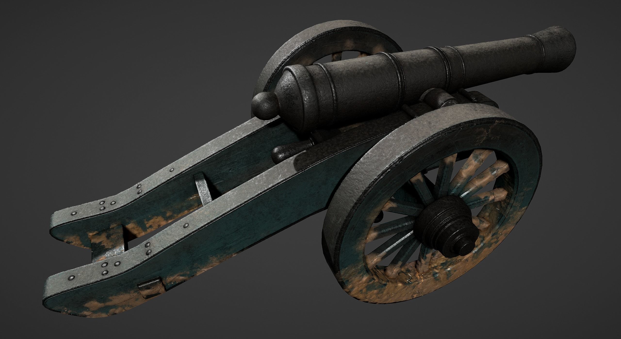 Cannon - Low Poly old Low-poly 3D model_55