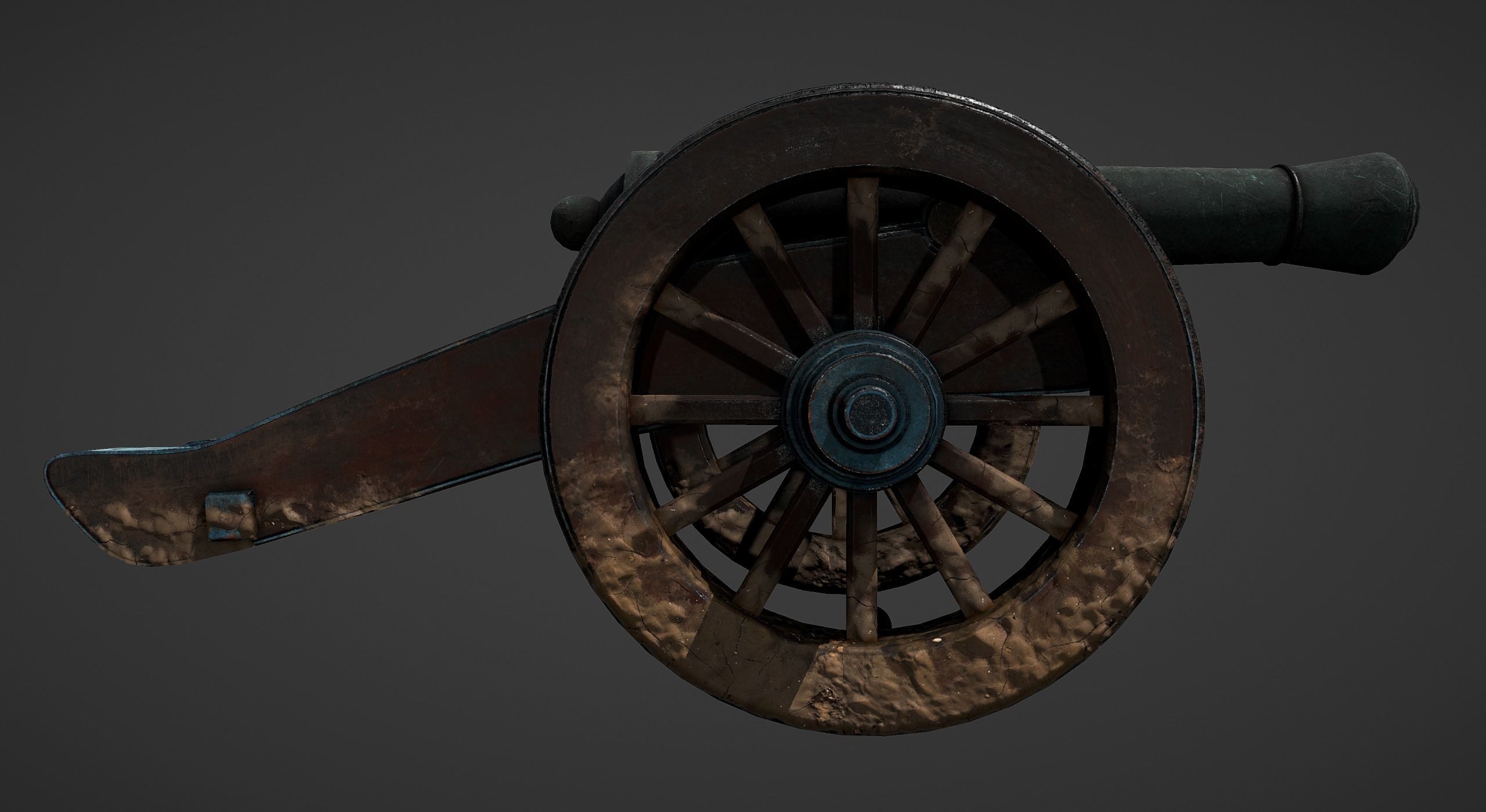 Cannon - Low Poly old Low-poly 3D model_34