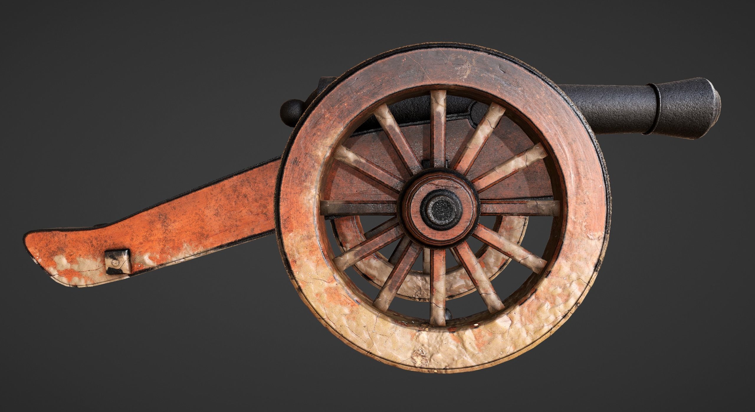 Cannon - Low Poly old Low-poly 3D model_37