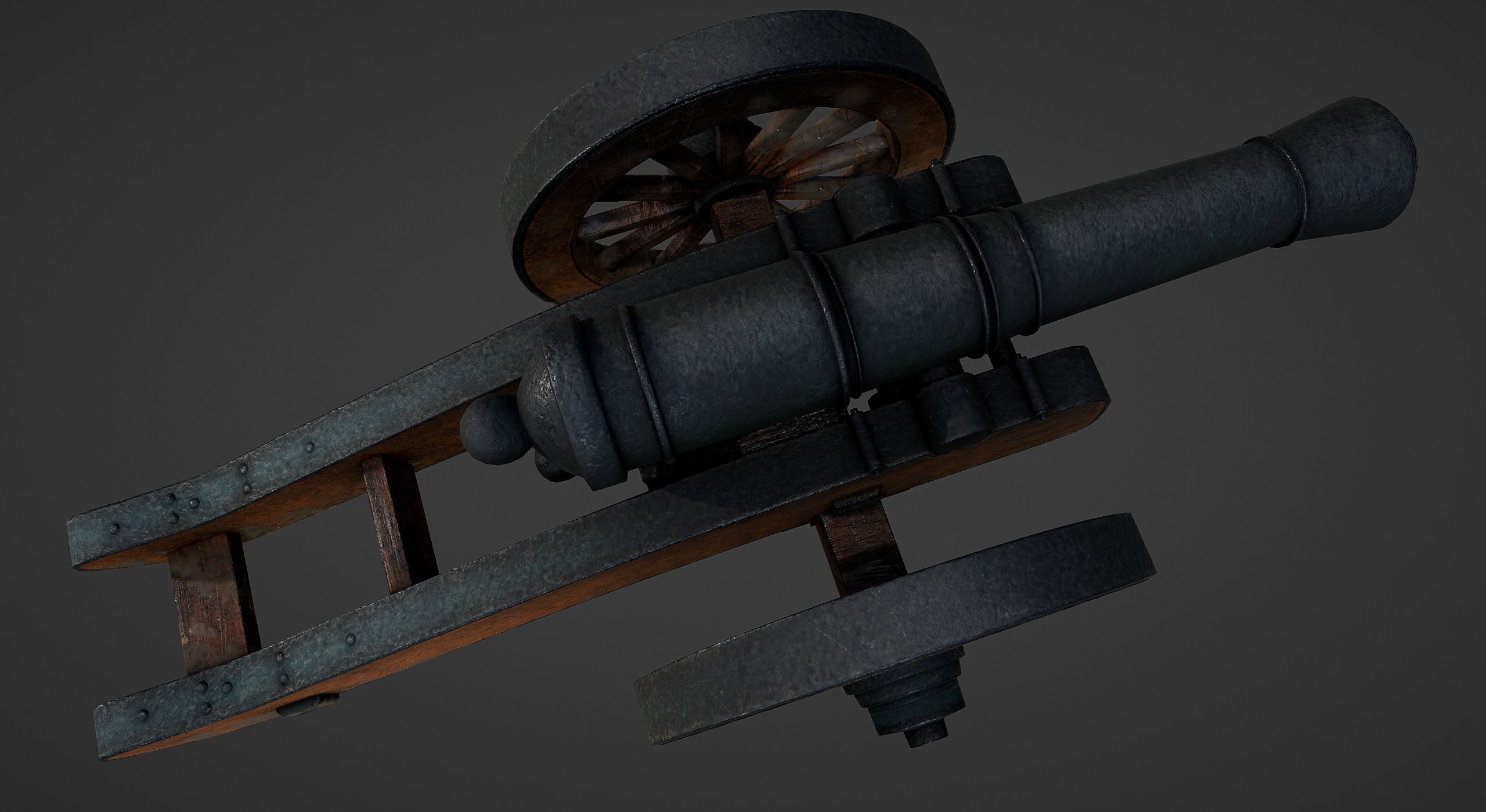 Cannon - Low Poly old Low-poly 3D model_19