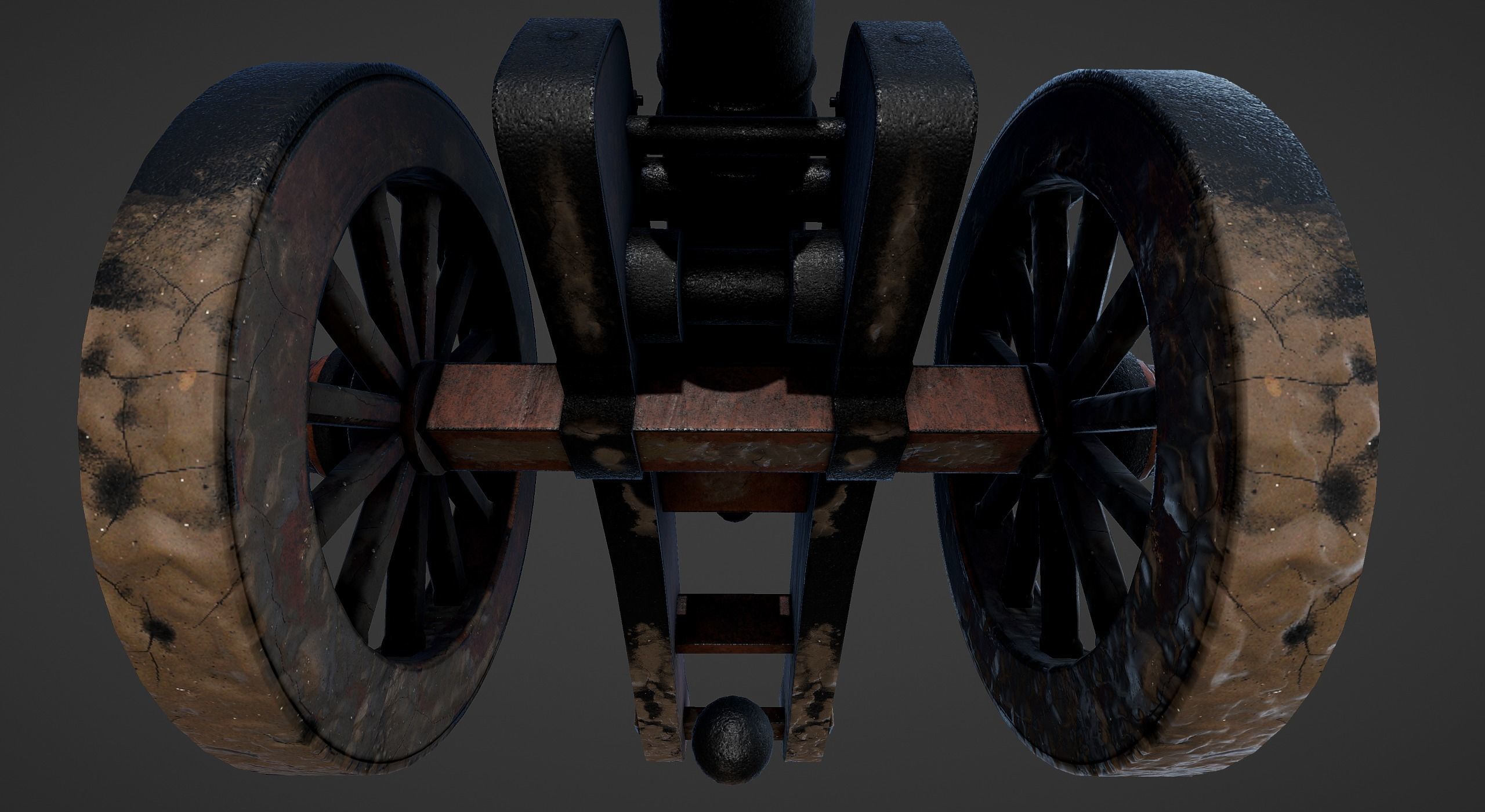 Cannon - Low Poly old Low-poly 3D model_9