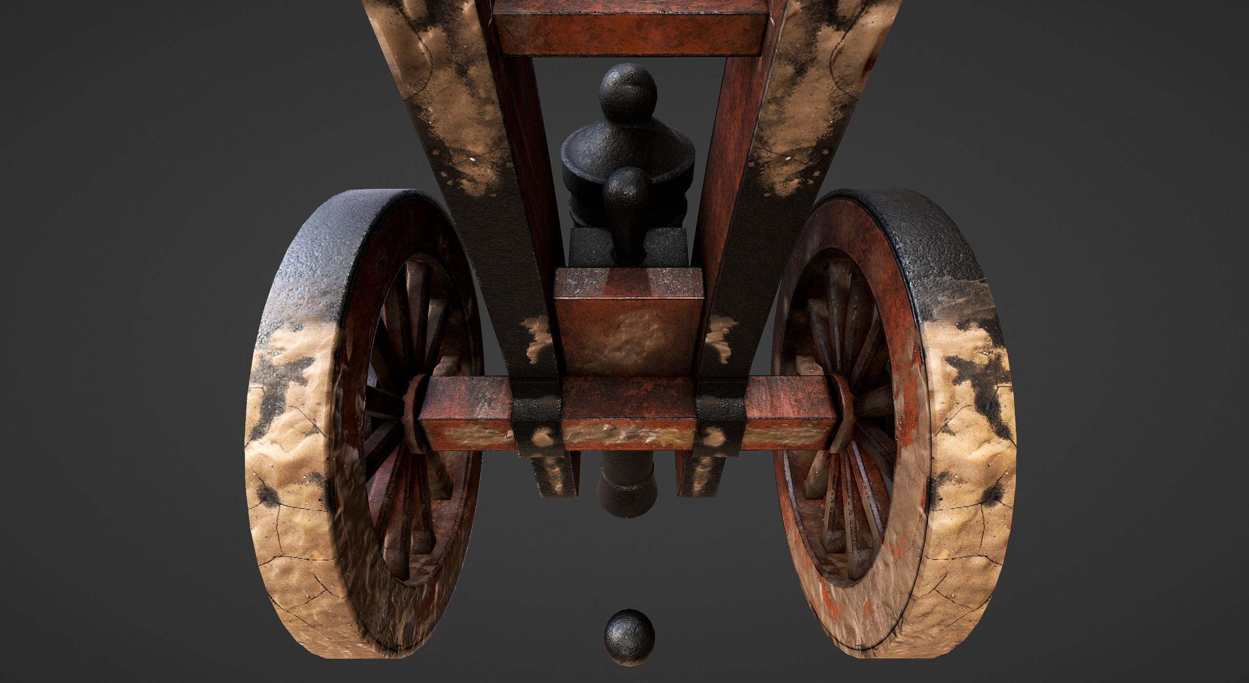 Cannon - Low Poly old Low-poly 3D model_27