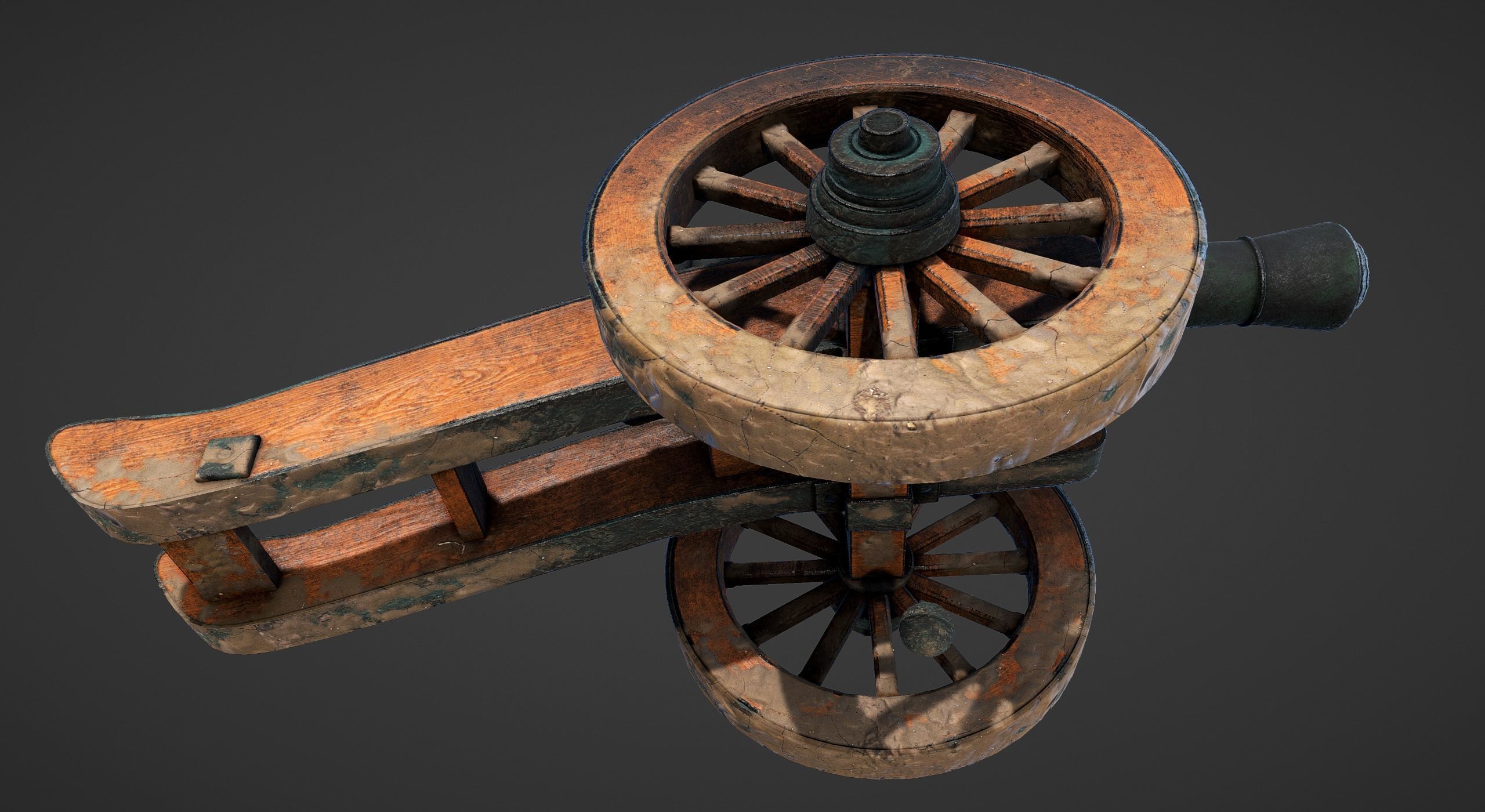 Cannon - Low Poly old Low-poly 3D model_3
