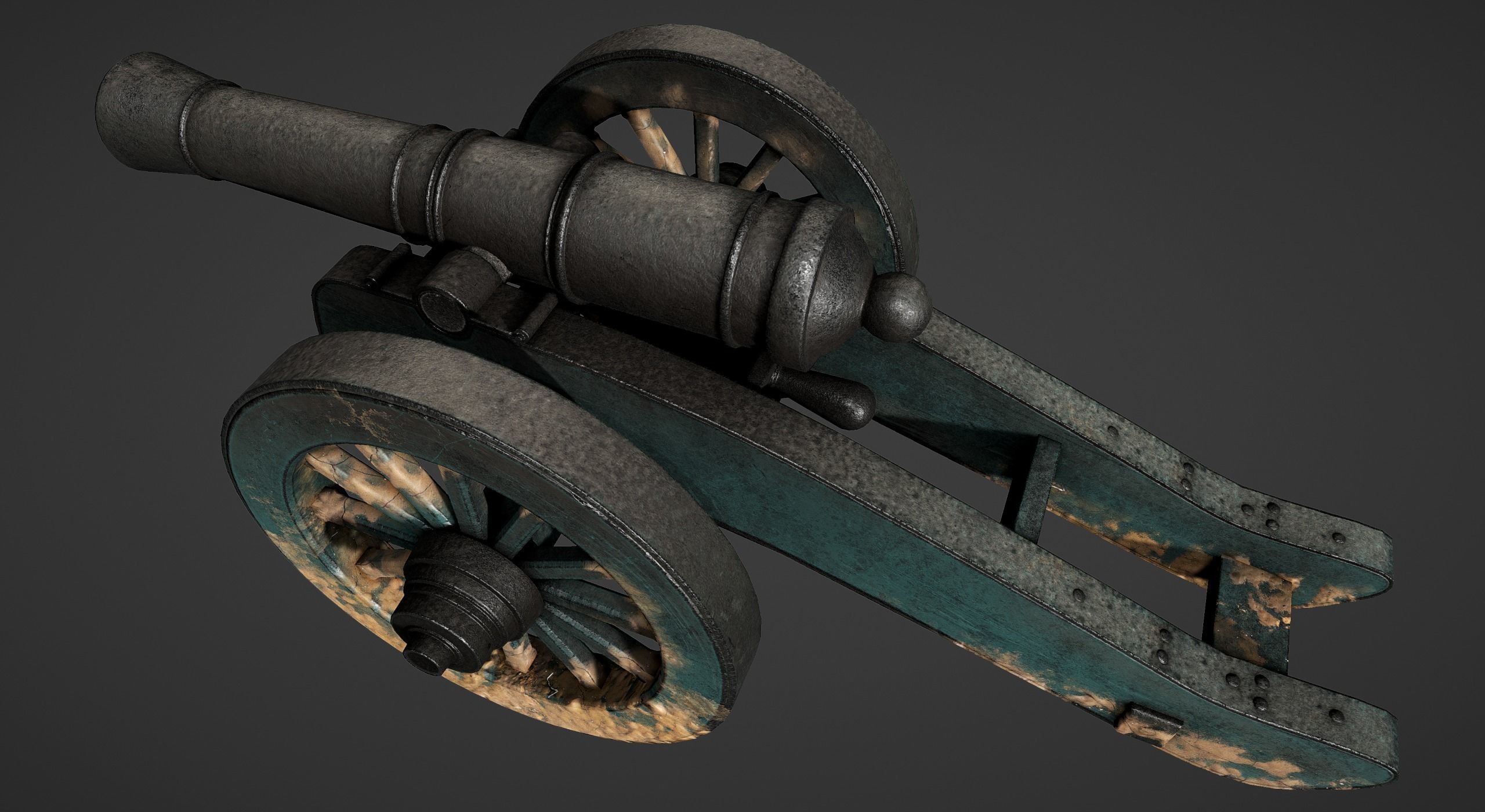 Cannon - Low Poly old Low-poly 3D model_41