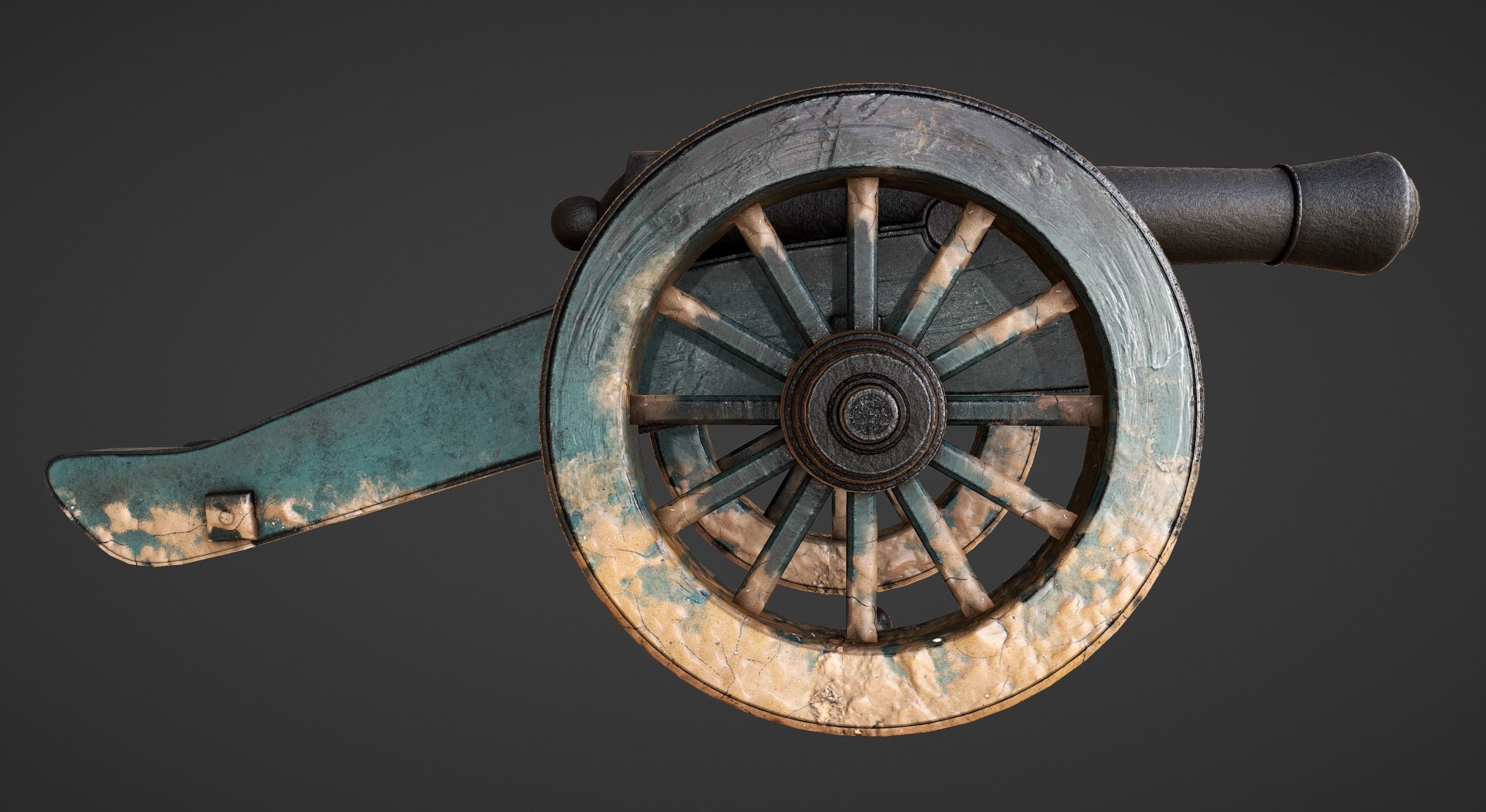 Cannon - Low Poly old Low-poly 3D model_49