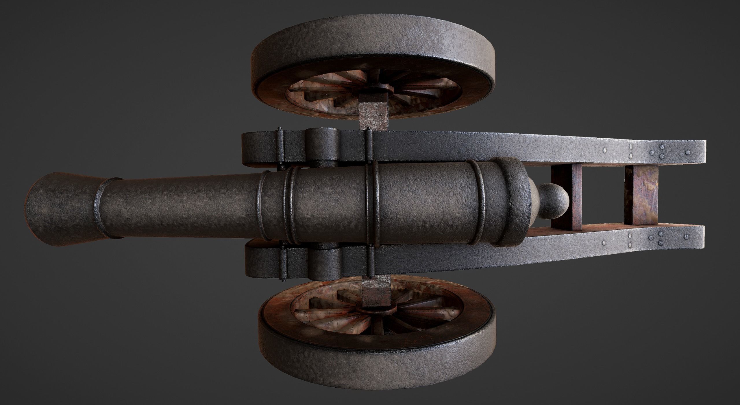Cannon - Low Poly old Low-poly 3D model_17