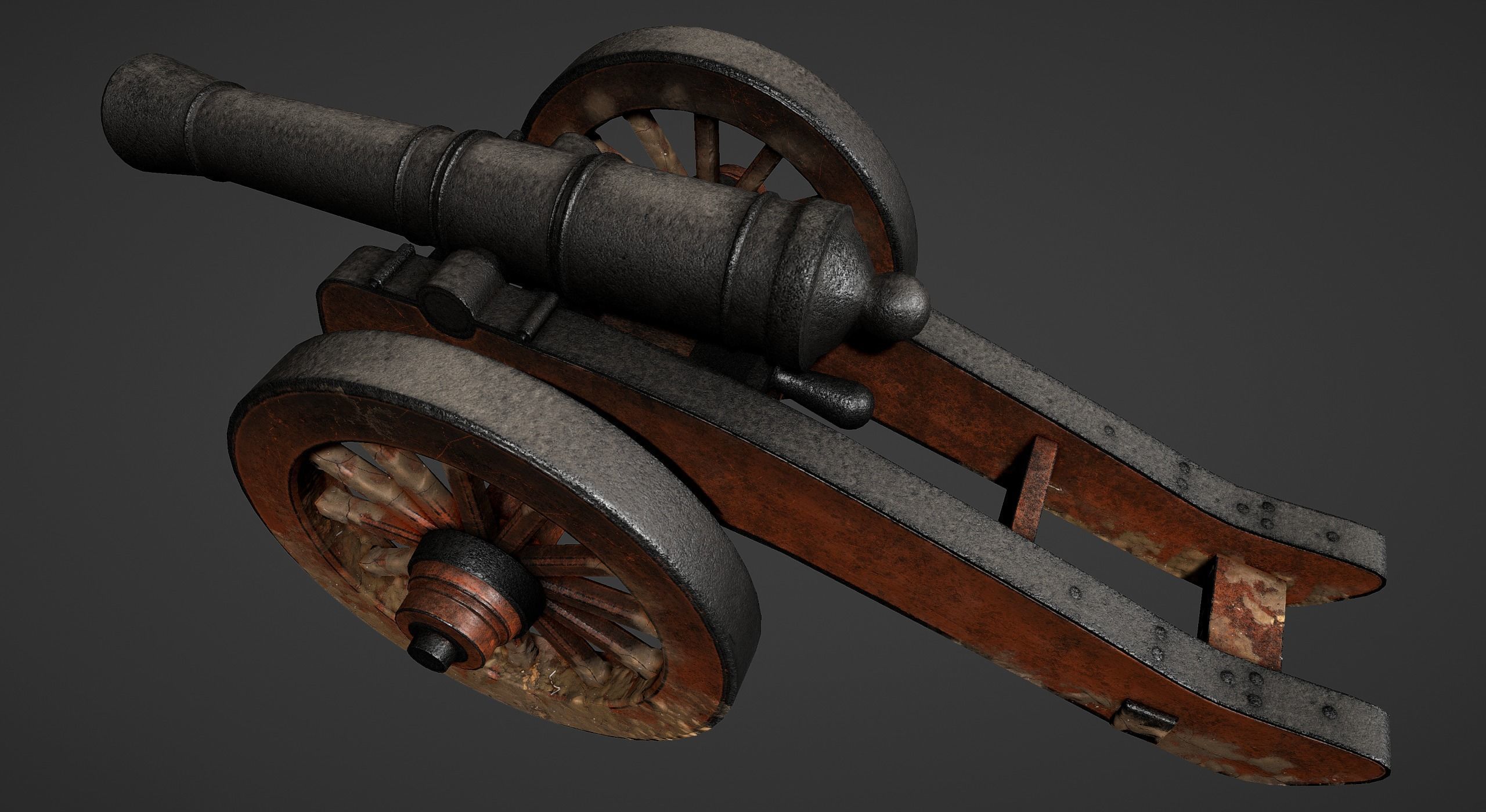Cannon - Low Poly old Low-poly 3D model_18