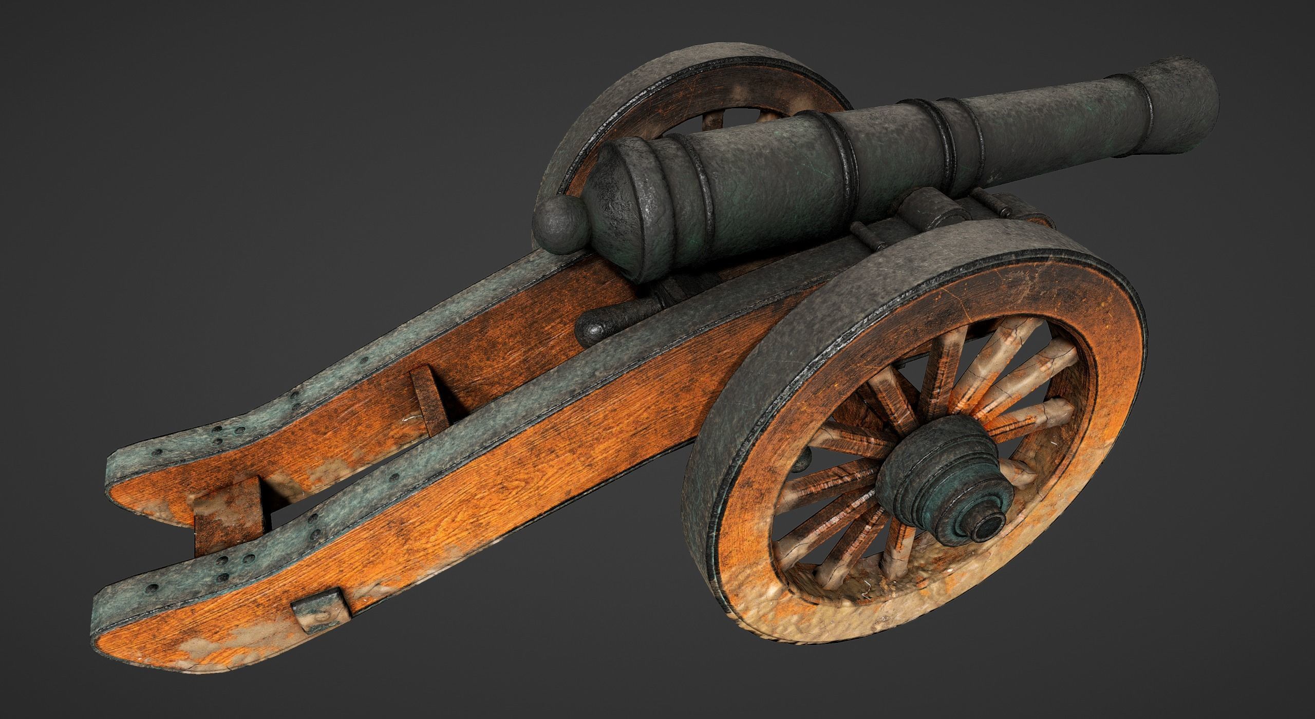 Cannon - Low Poly old Low-poly 3D model_32
