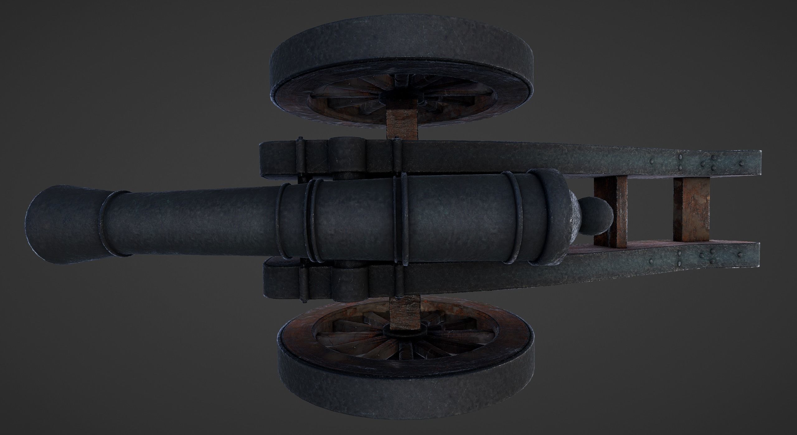 Cannon - Low Poly old Low-poly 3D model_53