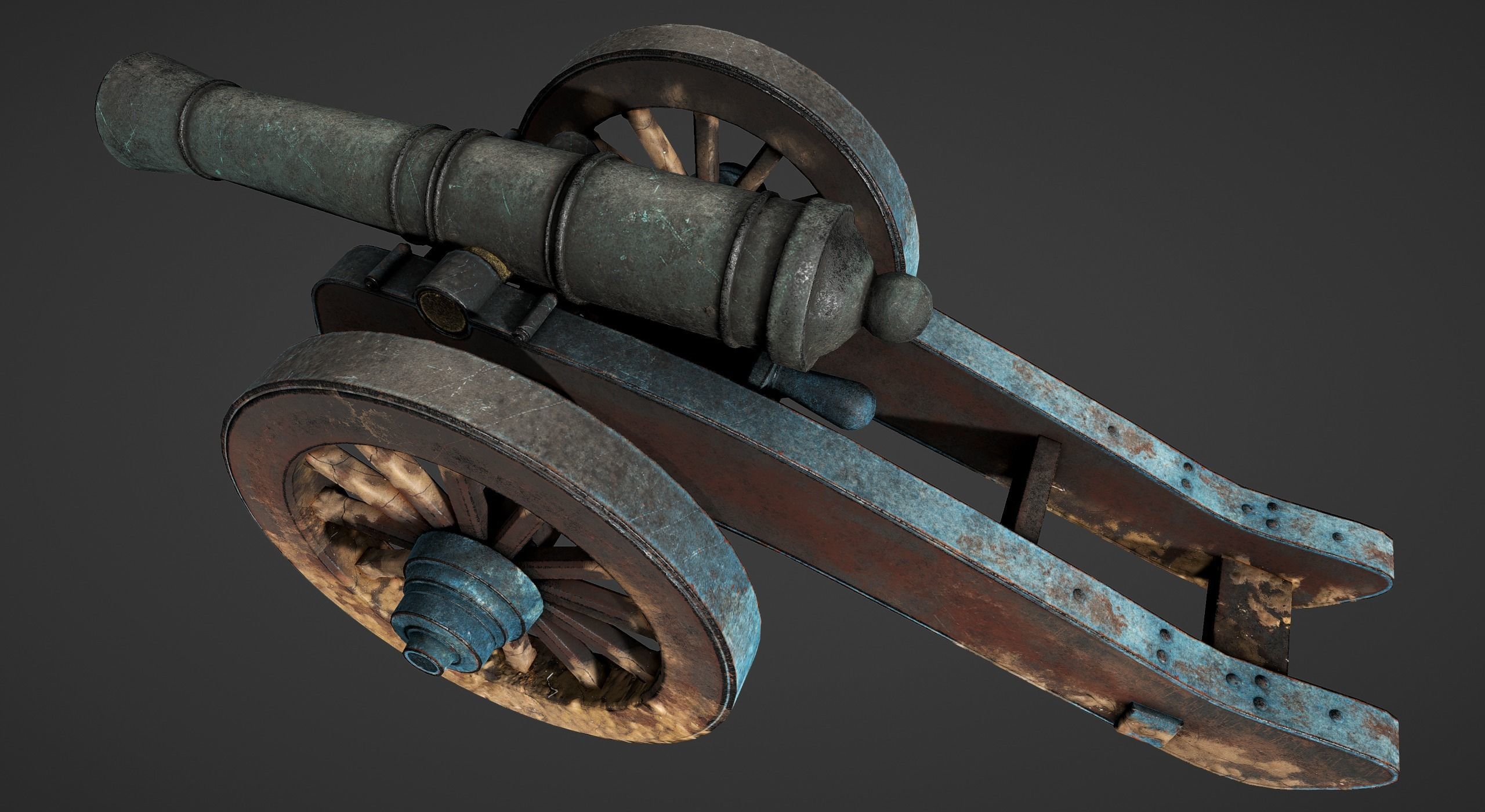 Cannon - Low Poly old Low-poly 3D model_39