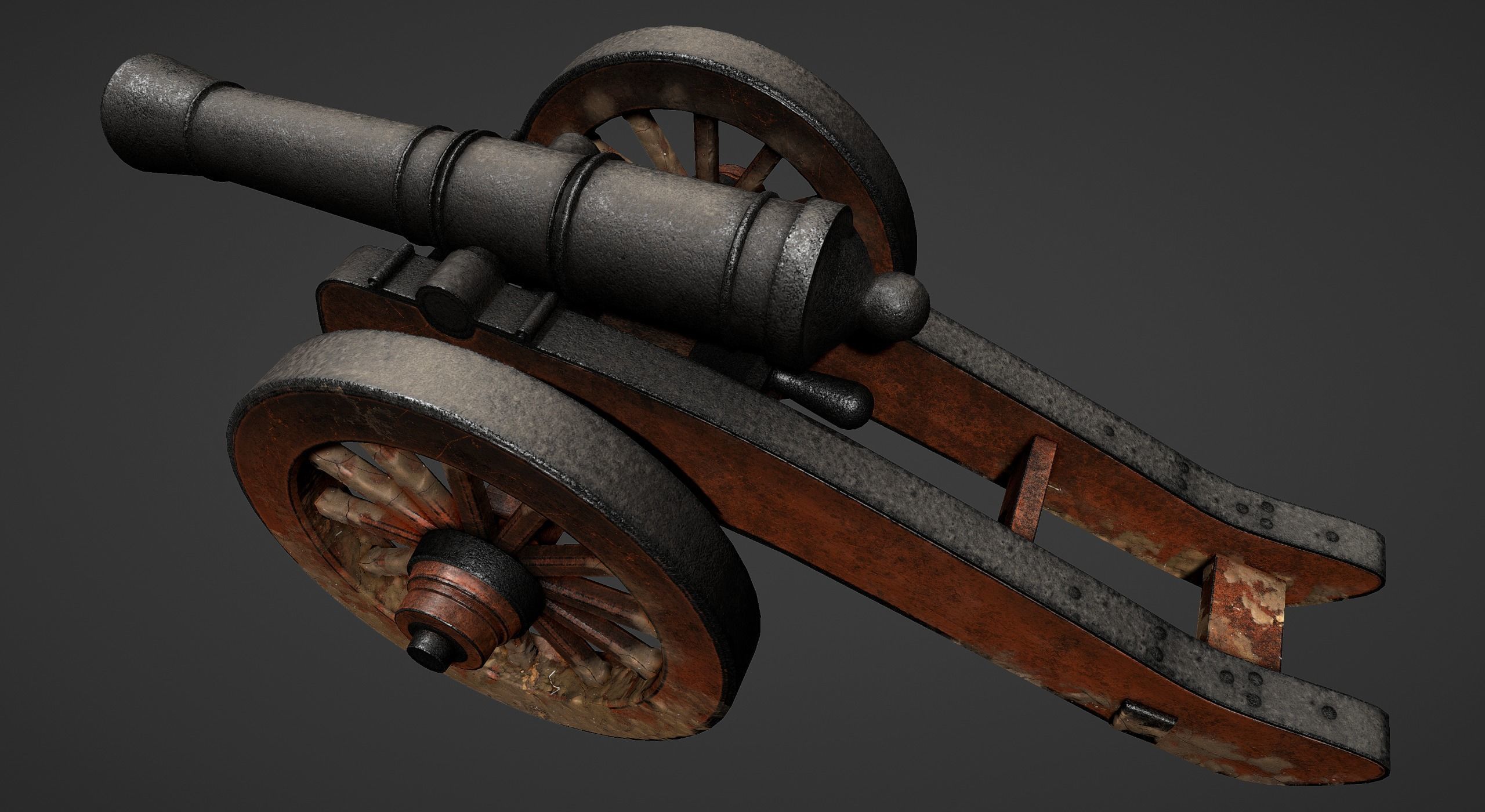 Cannon - Low Poly old Low-poly 3D model_60